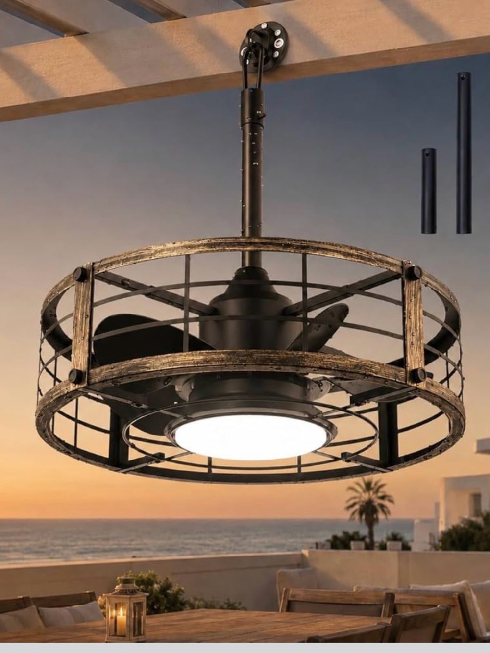 Outdoor Ceiling Fans 20 inch with Lights